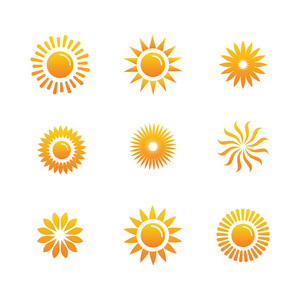基本或正常的太阳图标集 w 太阳的光芒