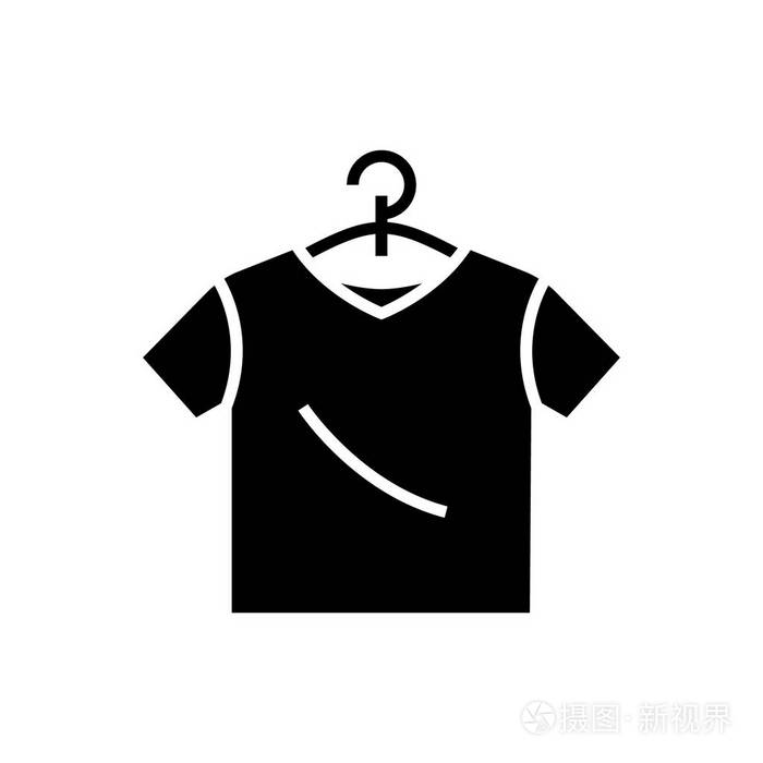 t恤图标矢量插画孤立的背景上的黑色标志