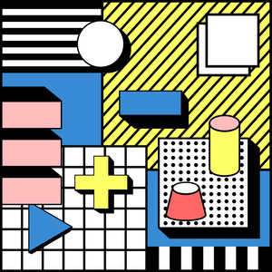 矢量方块几何有趣的方块几何时尚的背景矢量图形插图照片