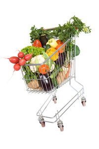 提供健康蔬菜的购物车