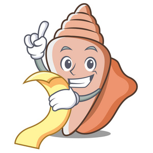 情感菜单与菜单可爱的贝壳字符卡通照片