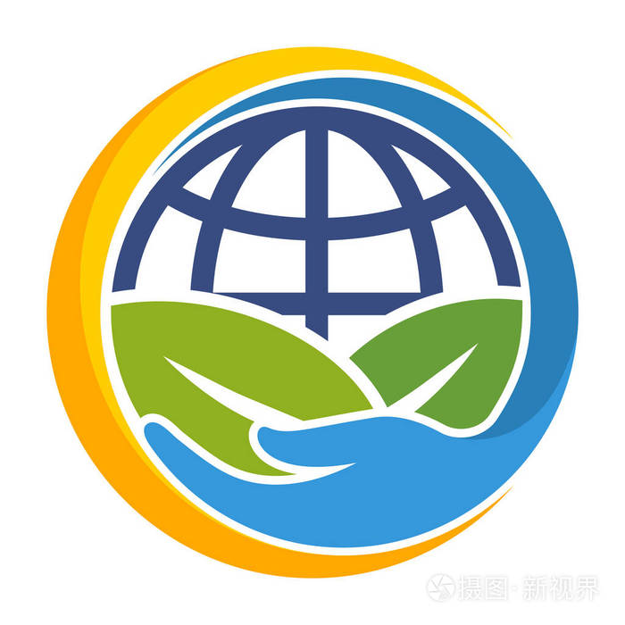 图标徽标与环境可持续地球的概念