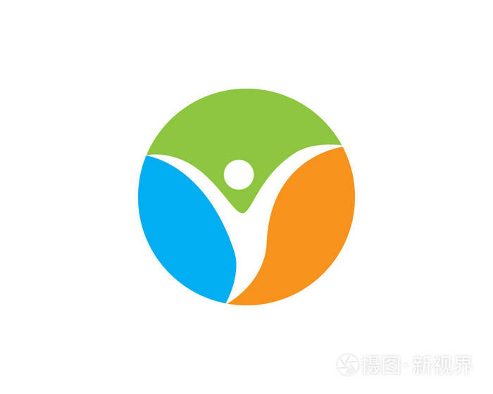 健康生活徽标模板矢量图示设计