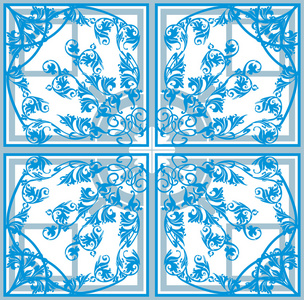 蓝色方形抽象装饰