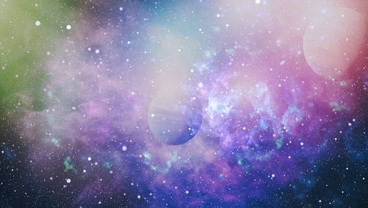 星云和星系在空间中。这幅图像由美国国家航空航天局提供的元素