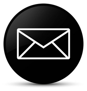 电子邮件图标黑色圆形按钮