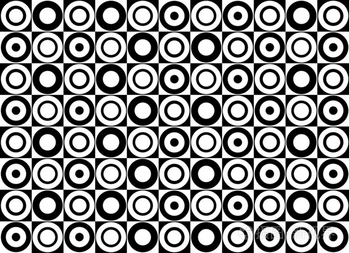 黑白圆圈图案. 矢量艺术