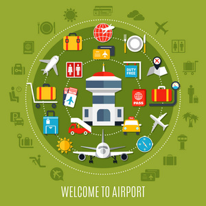 机场服务平面广告海报图片