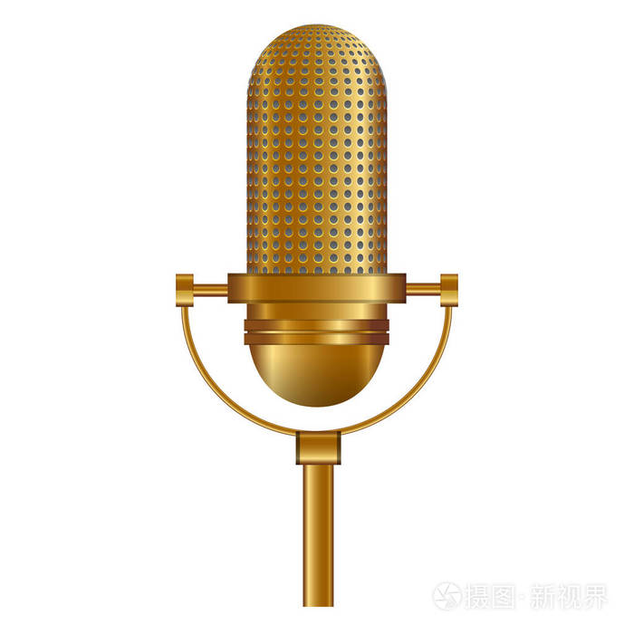 金话筒的矢量图示插画-正版商用图片033opy-摄图新视界