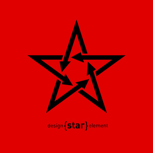 抽象设计元素黑色星星，箭头