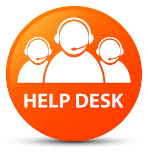 帮助台 客户服务团队图标 橙色圆形按钮