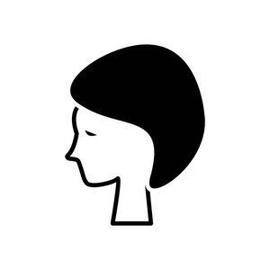 女人脸在水疗中心图标，矢量插画，孤立的背景上的黑色标志