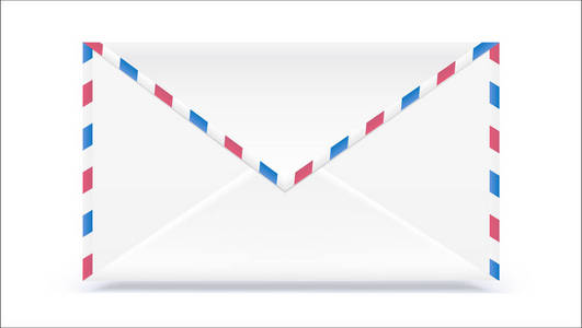 复古邮件信封。在白色背景上隔离的纹理效果的形状。矢量3d 图, 准备打印