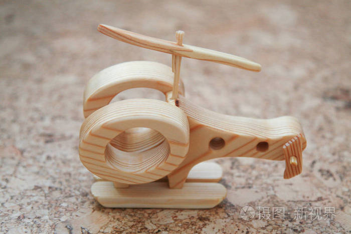木制手工玩具飞机直升机