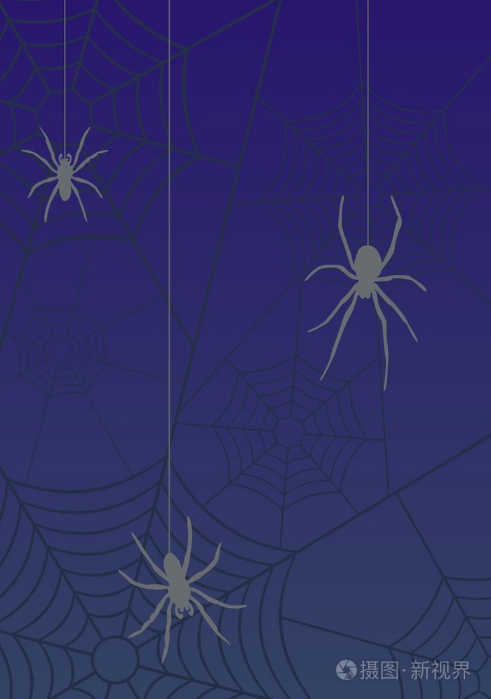 蓝色背景上的蜘蛛网