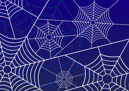 蓝色背景上的蜘蛛网