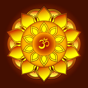 om 符号与手工绘制的曼荼罗.