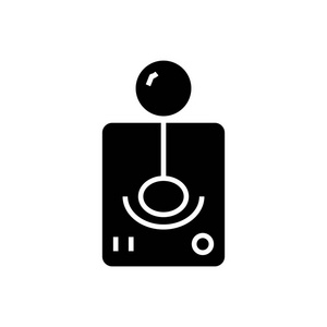 游戏控制器图标，矢量插画，孤立的背景上的黑色标志