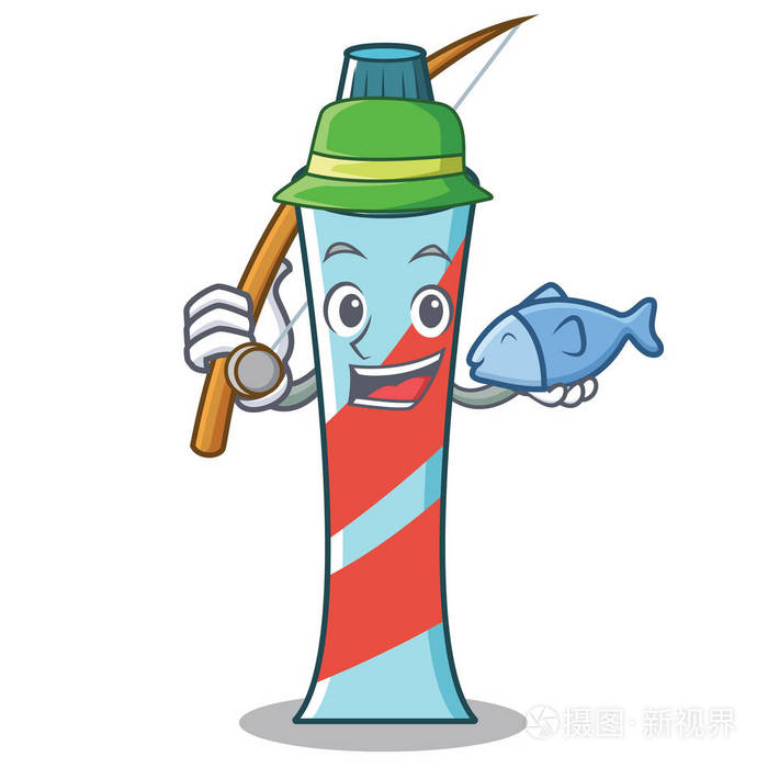 钓鱼牙膏人物卡通风格