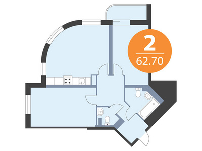 公寓顶部景观平面图。房屋矢量蓝图设计