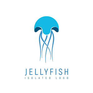 未来食品孤立的抽象水母的白色背景.meduse 标志的捕鱼贸易.