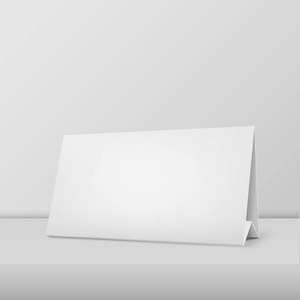 矢量现实水平空白日历特写站在白表.设计模板, 样机.