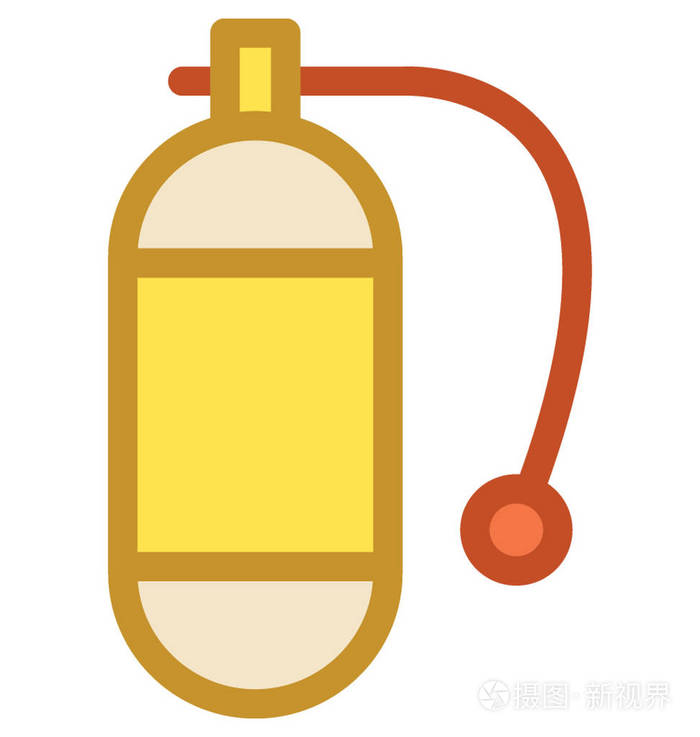 氧气筒矢量图标插画 正版商用图片034x9p 摄图新视界
