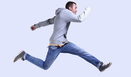 美丽的年轻人奔跑照片