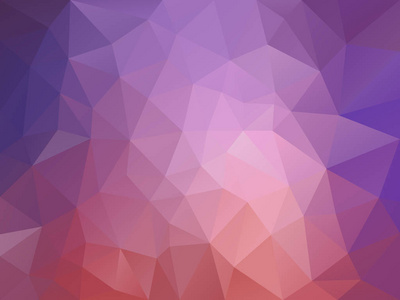 矢量抽象不规则多边形背景与老粉红色和薰衣草紫色渐变颜色的三角形图案