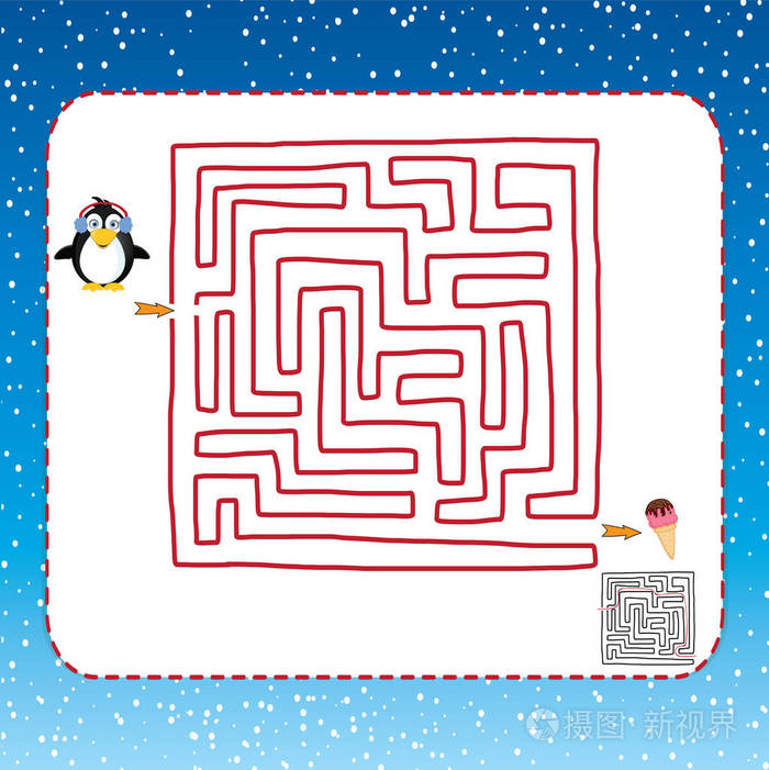 教育迷宫卡通矢量图