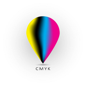 Cmyk 徽标设计青色洋红黄色和密钥 黑色