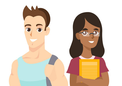 在平面样式的卡通人物.国际学生日海报照片