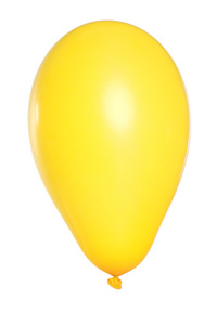 白色背景的黄色气球