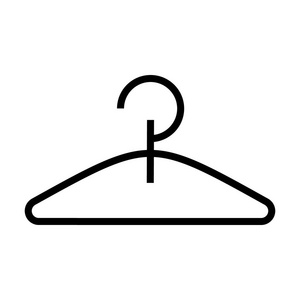 衣架图标，矢量插画，孤立的背景上的黑色标志