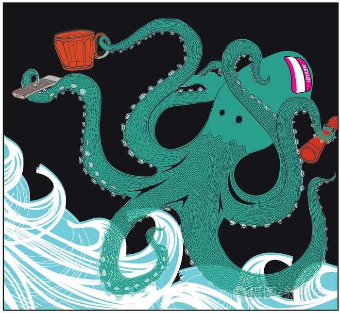 章鱼插画-正版商用图片0358c9-摄图新视界