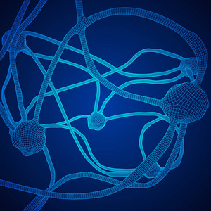 神经元系统线框网格模型
