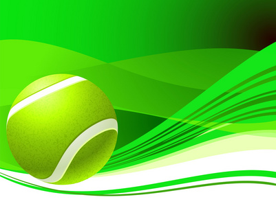 绿色抽象背景下的网球
