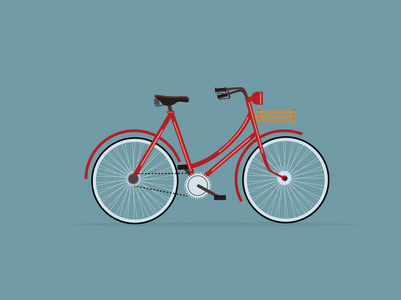 红色复古自行车