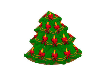 圣诞节姜饼饼干形状的圣诞树 iso