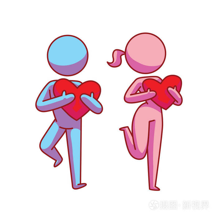 偶像, 相爱的情侣抱着红心