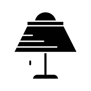 灯桌图标，矢量插画，孤立的背景上的黑色标志
