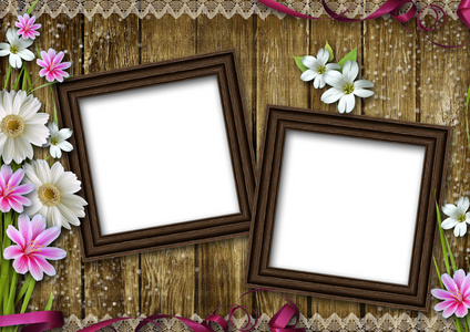 两个木制相框图片