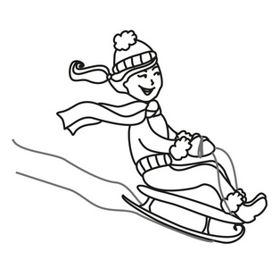 雪橇比赛绘画图片