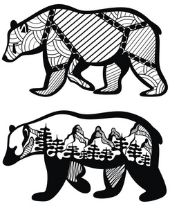 熊的符号集矢量图
