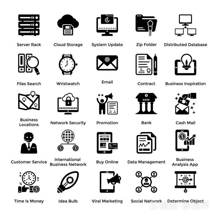 业务和管理标志符号图标4的集合