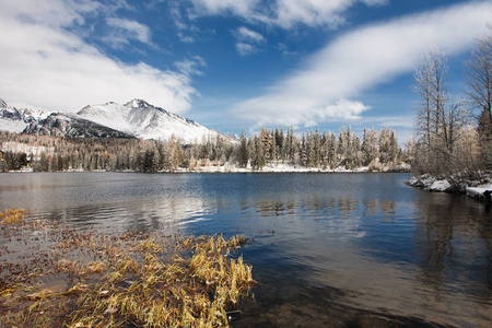 斯洛伐克高 Tatras 冬季 Strbske 萨格勒布湖旅游景点