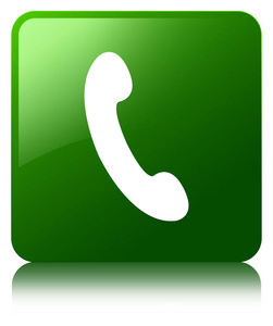 电话图标绿色方形按钮