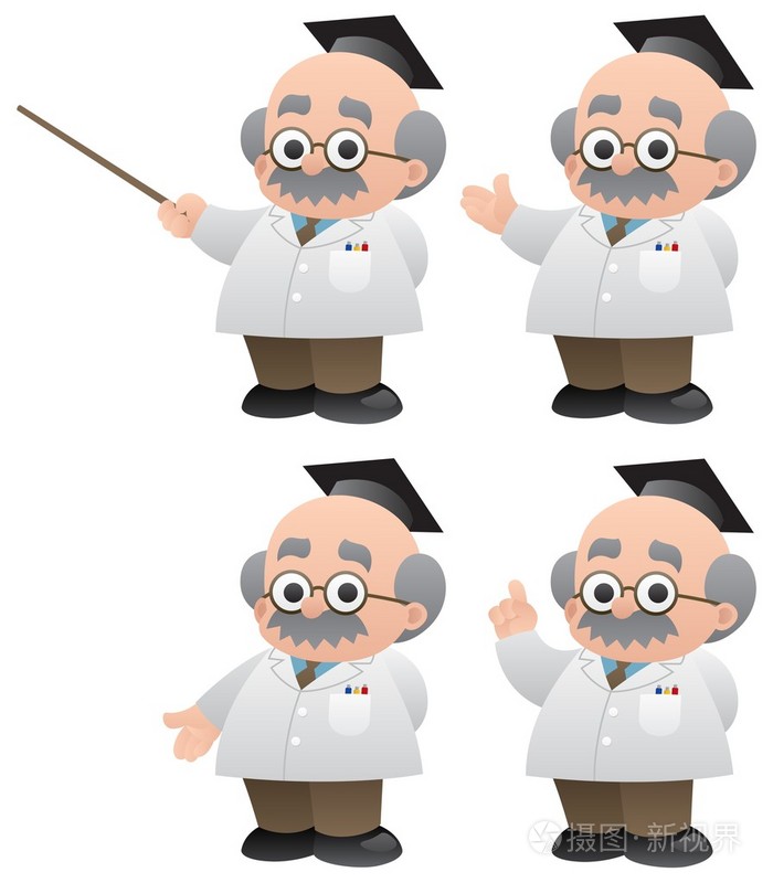 教授插画-正版商用图片036byy-摄图新视界