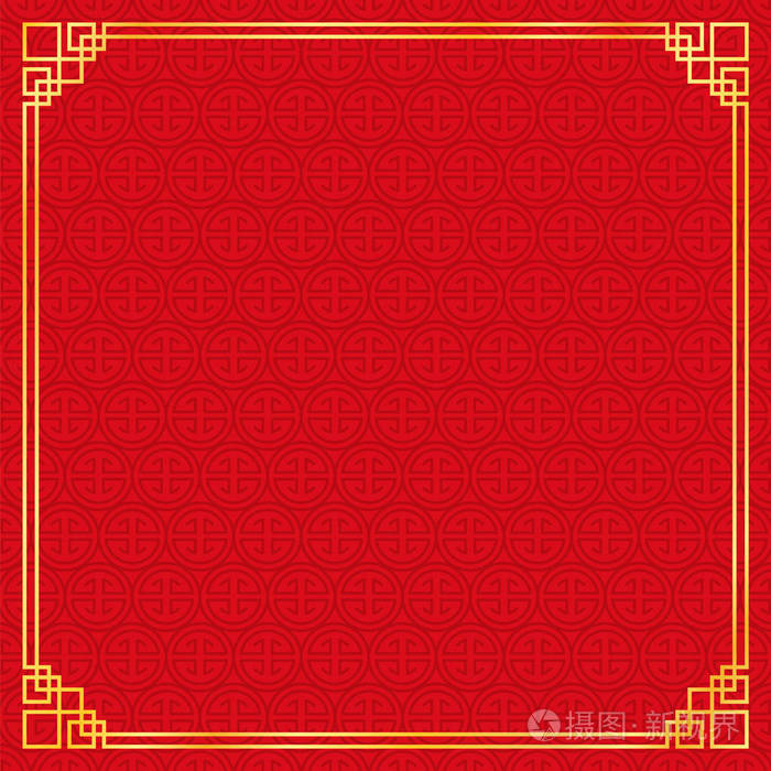 红色圆圈图案中文摘要背景