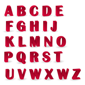 红色字母与数字 3d 字母数字为您的广告和网页设计的一套。矢量图